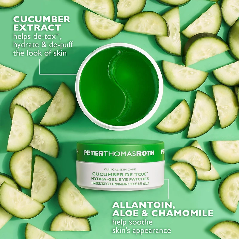 Timbres hydro-gel pour les yeux au concombre De-Tox™