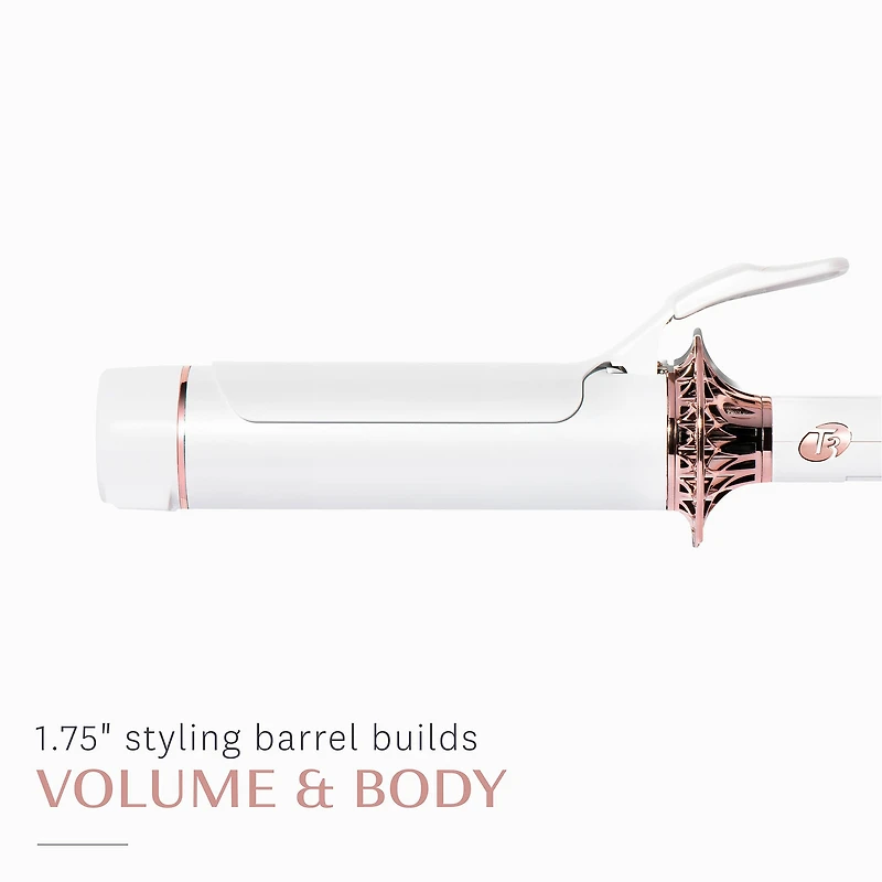 BodyWaver 1.75” Professional Ceramic Styling Iron for Waves and Volume (White & Rose Gold)