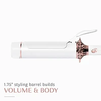 BodyWaver 1.75” Professional Ceramic Styling Iron for Waves and Volume (White & Rose Gold)