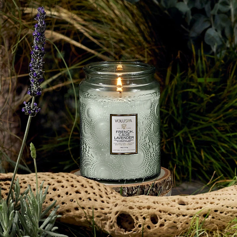 French Cade & Lavender Glass Jar Candle