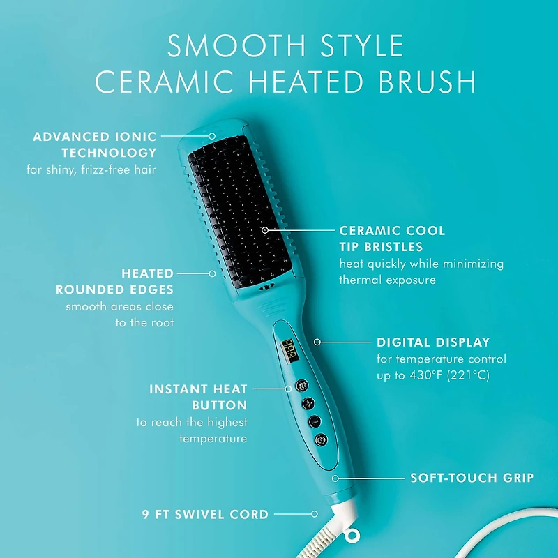 Brosse chauffante lissante en céramique