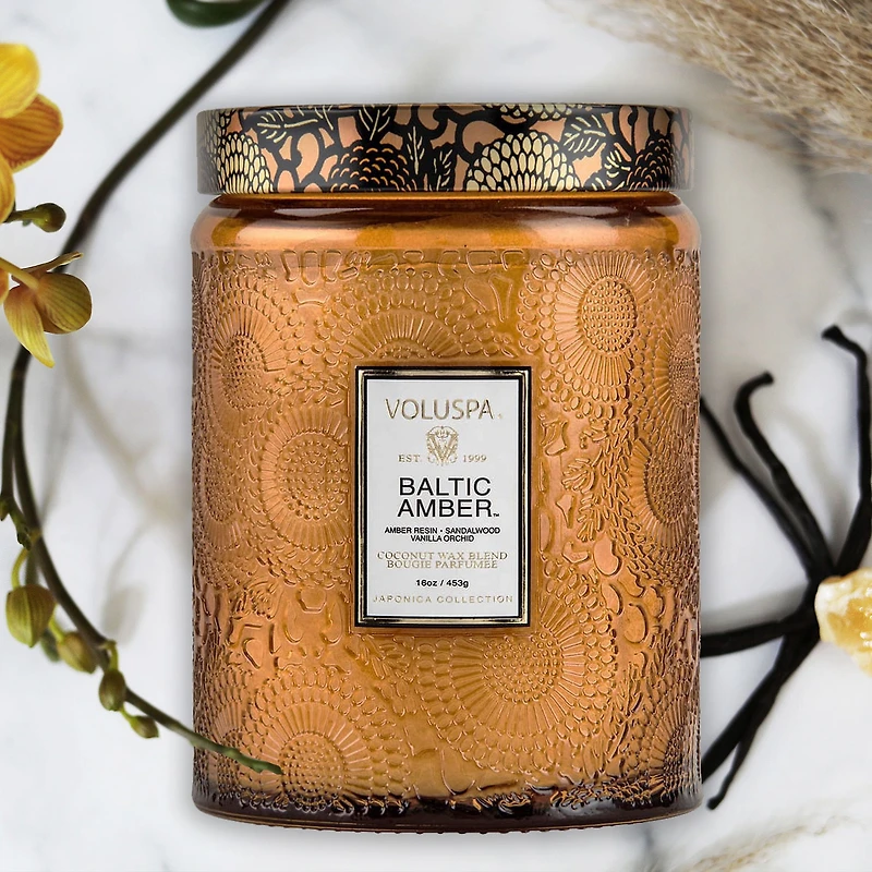 bougie en verre Baltic Amber