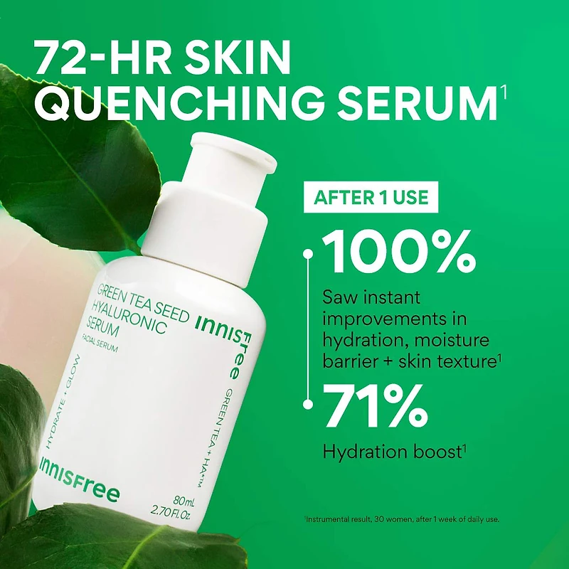 Sérum rechargeable à l’acide hyaluronique et au thé vert
