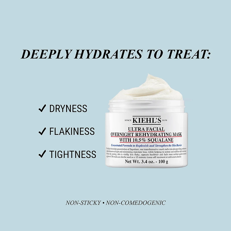 Masque hydratant de nuit pour le visage Ultra facial avec scalane à 10,5 %