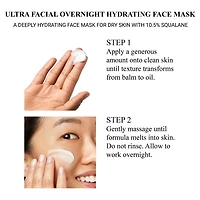 Masque hydratant de nuit pour le visage Ultra facial avec scalane à 10,5 %