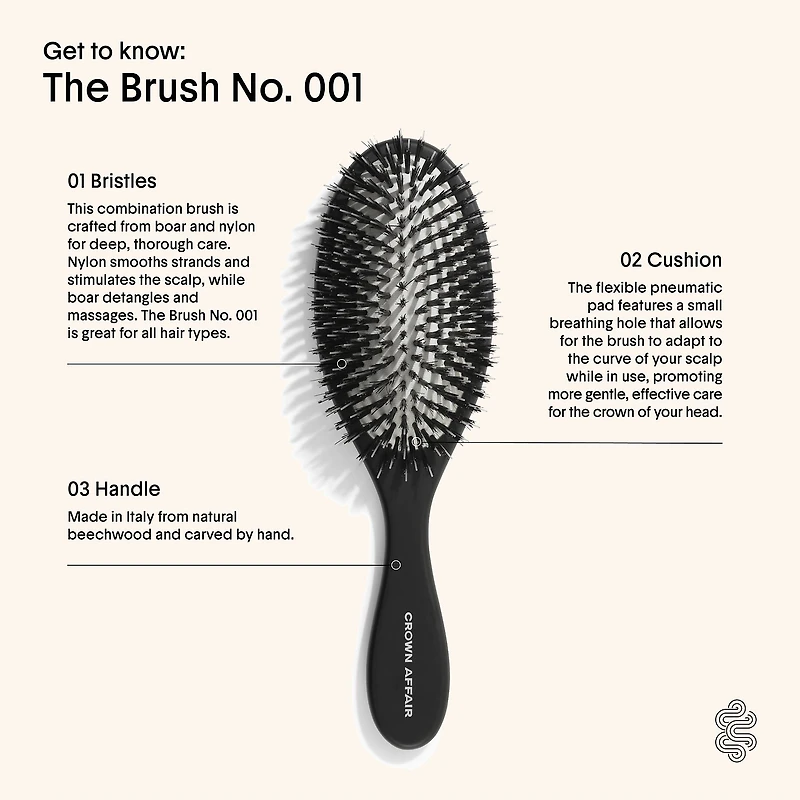 The Dual-Bristle Boar Hair Brush No. 001 for All Hair Textures		