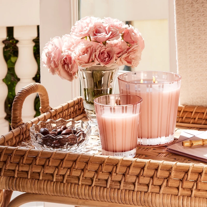 Bougie au sel de l’Himalaya et eau rose