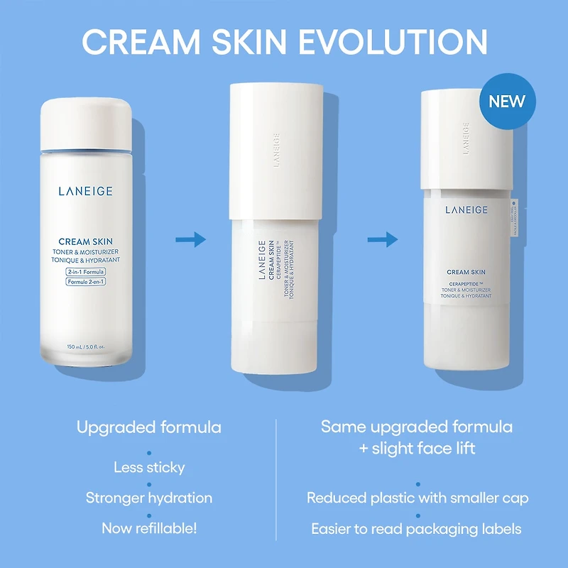 Minicrème tonifiante et hydratante rechargeable pour la peau avec céramides et peptides
