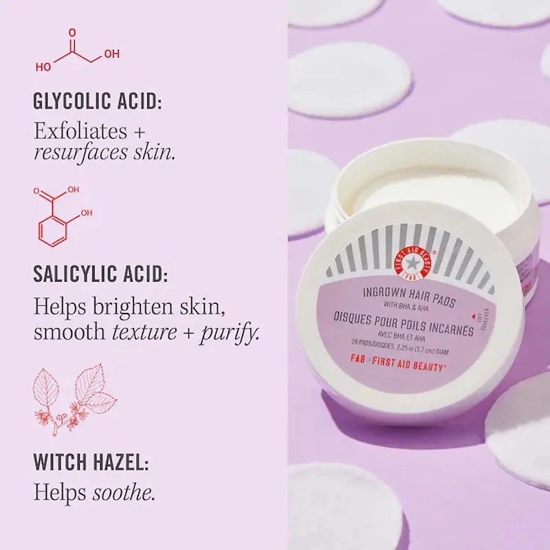 Minirondelles pour poils incarnés avec BHA et AHA