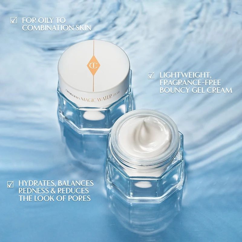 Crème hydratante en gel rechargeable Magic Water avec niacinamide