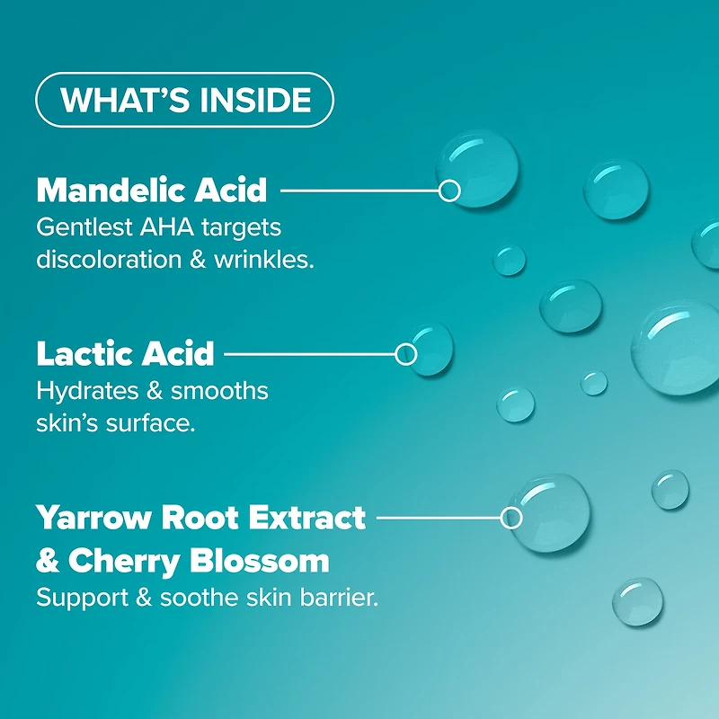 6% Mandelic Acid + 2% Lactic AHA Liquid Exfoliant for Dark Spots, Textured Skin