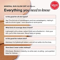 Mineral Sun Glow Broad Spectrum Sunscreen SPF 43 PA +++ with Peptides and Vitamin C