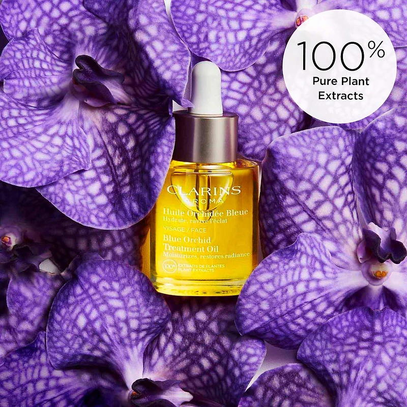 Huile soin du visage hydratante et éclatante Orchidée bleue