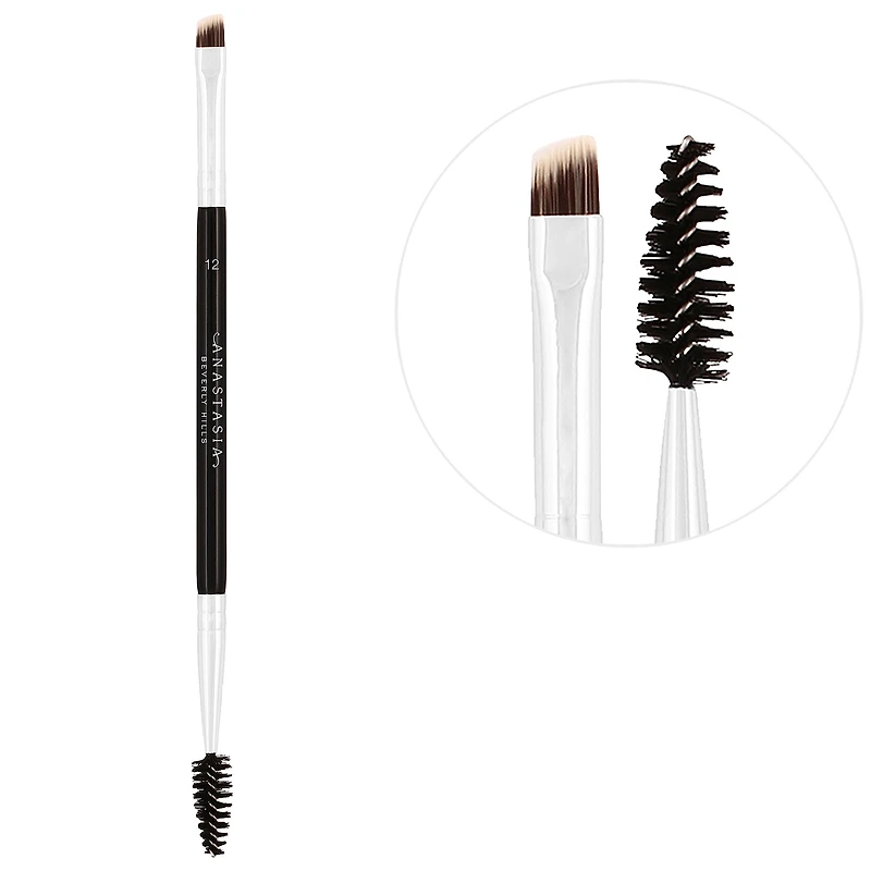 Pinceau à sourcils à double extrémité biseauté et ferme n°12