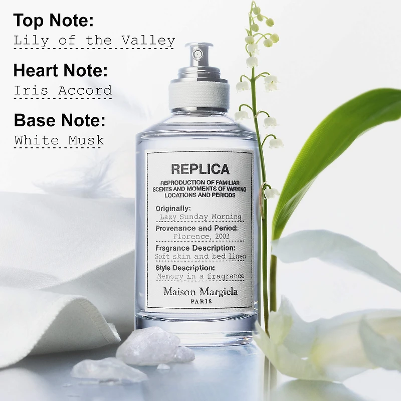 Eau de toilette Lazy Sunday Morning ’REPLICA’ avec musc blanc, muguet et iris