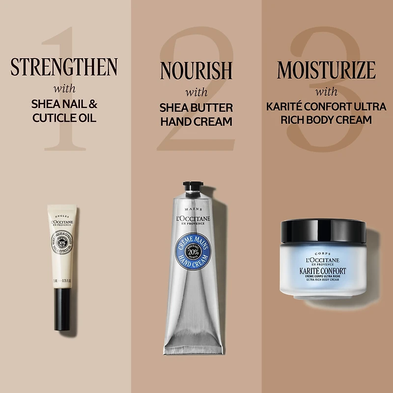 Huile fortifiante pour les ongles et les cuticules au karité				