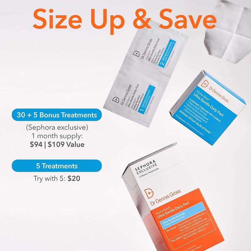 Tampons exfoliants quotidiens ultradoux pour peau sensible Alpha Beta®