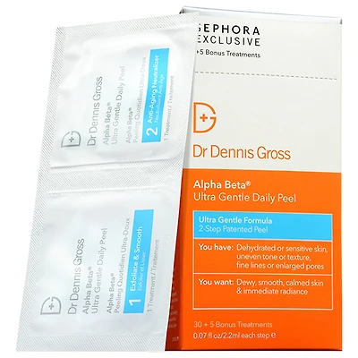 Dr. Dennis Gross Skincare Alpha Beta® Ultra Gentle Daily Peel Pads for Sensitive Skin 30 treatments + 5 bonus