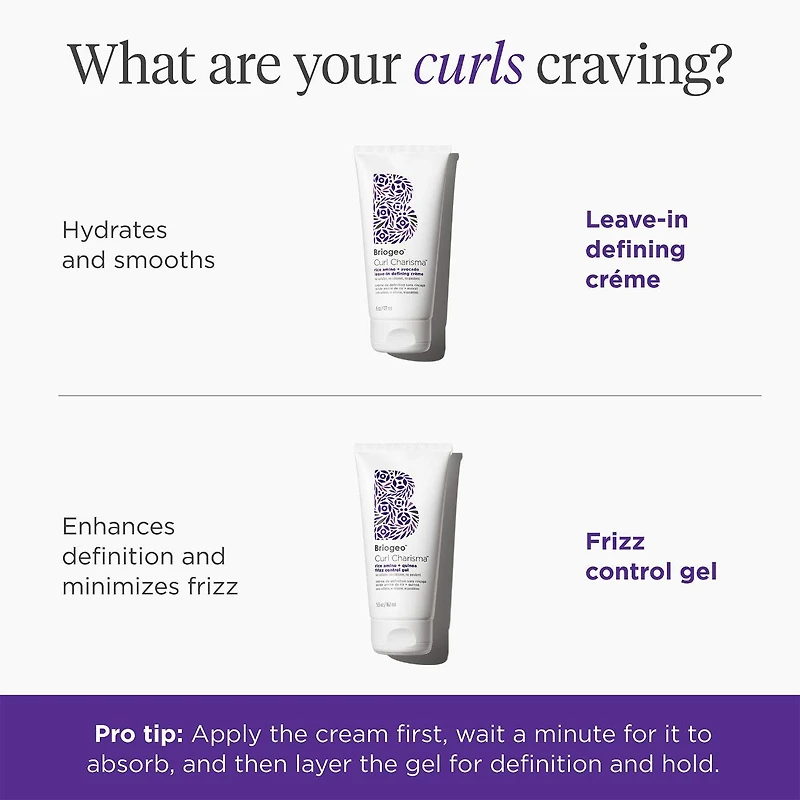 Crème de définition sans rinçage acide aminé de riz + avocat Curl Charisma™
