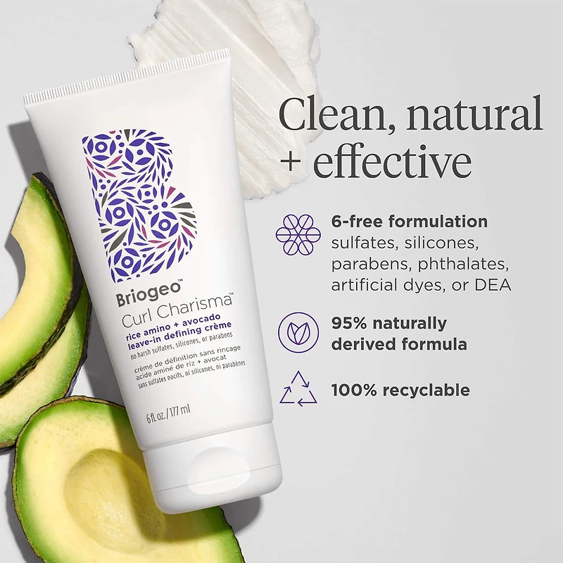 Crème de définition sans rinçage acide aminé de riz + avocat Curl Charisma™