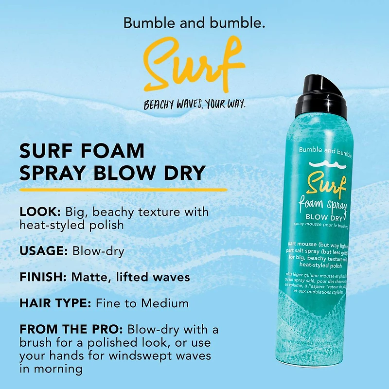 Mousse en vaporisateur pour le séchage au sèche-cheveux Surf