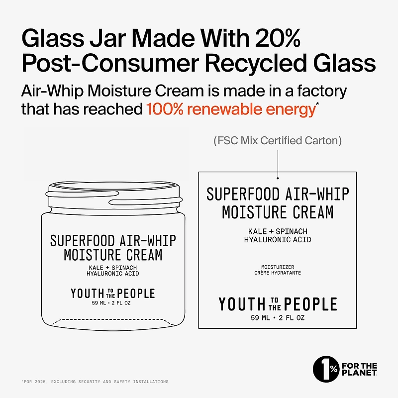 Hydratant léger pour le visage aux superaliments AirWhip à l’acide hyaluronique