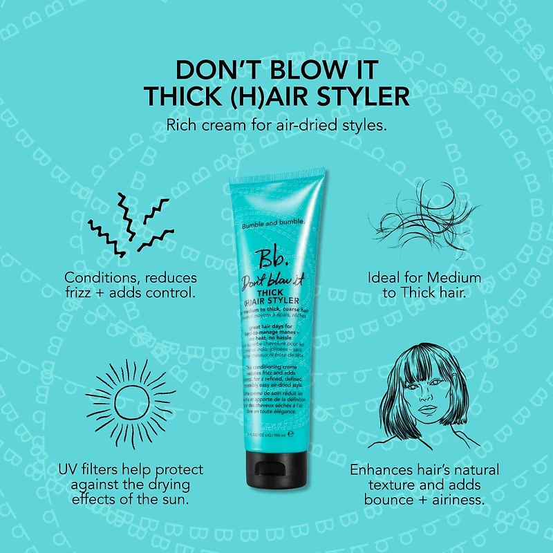 Crème coiffante séchage à l’air libre Don’t Blow It pour cheveux épais