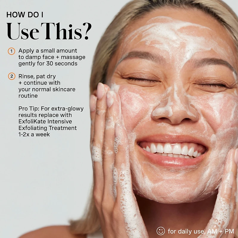 ExfoliKate™ Cleanser Daily Foaming Wash with AHA & Enzymes