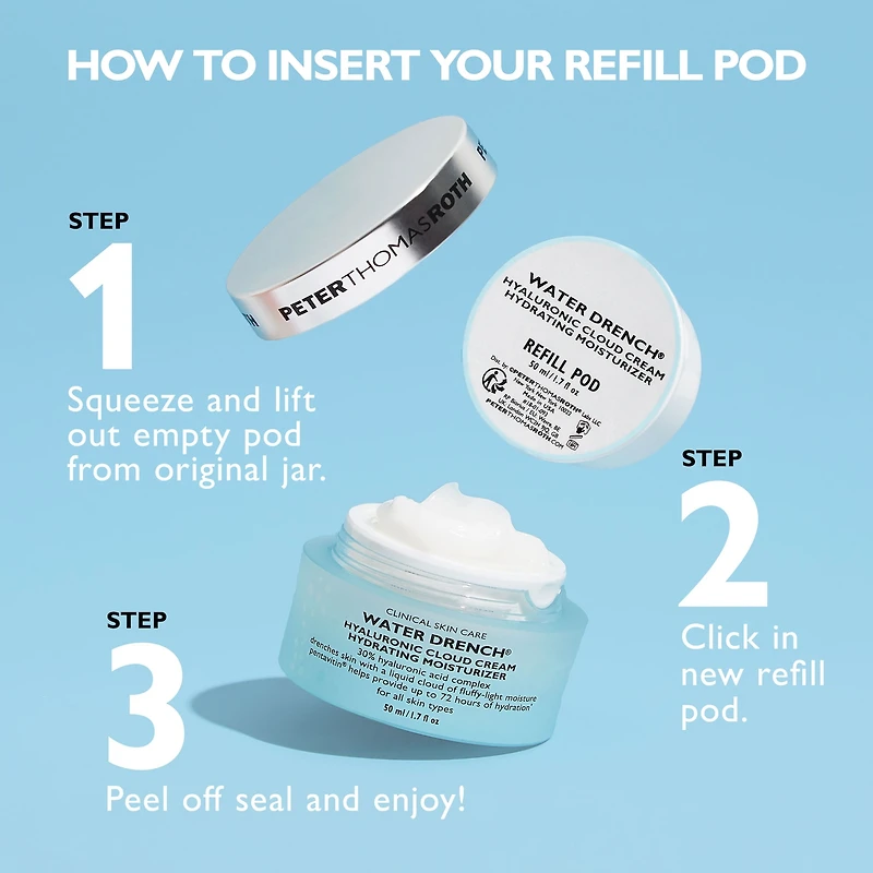 Crème hydratante effet vapeur à l’acide hyaluronique Water Drench