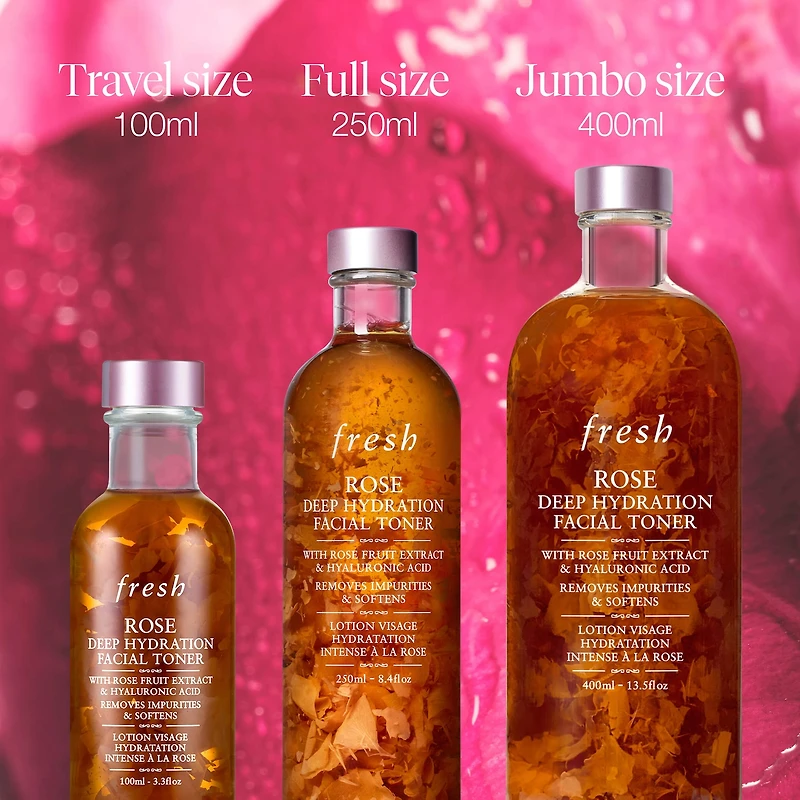 Lotion tonique hydratation profonde à la rose et l’acide hyaluronique