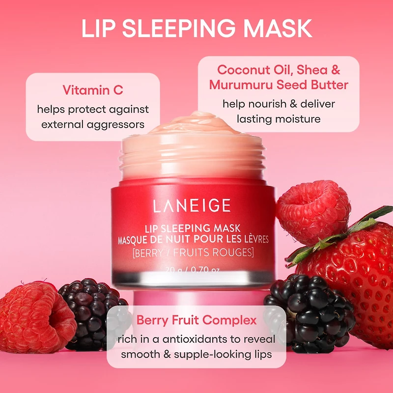 Masque de nuit pour les lèvres hydratation intense avec vitamine C