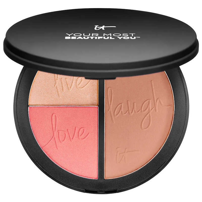 Palette de fard à joues radieux, illuminateur éclatant et poudre bronzante mate anti-âge Your Most Beautiful You