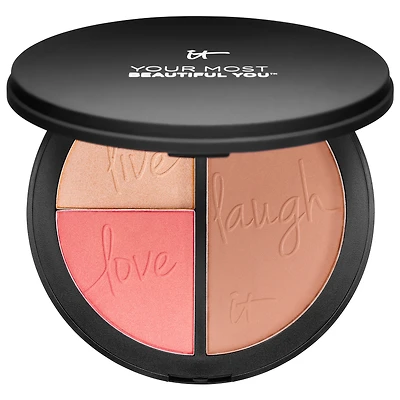 Palette de fard à joues radieux, illuminateur éclatant et poudre bronzante mate anti-âge Your Most Beautiful You