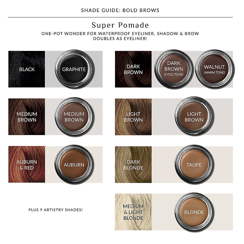 Pigment végétalien pour sourcils, fard à paupières et ligneur Super Pomade