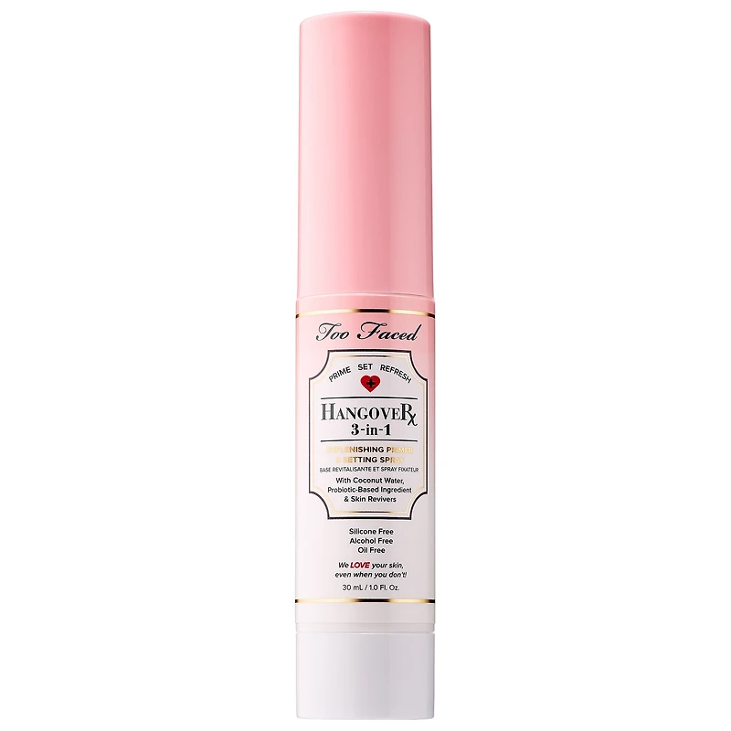 Too Faced Mini Hangover 3-in-1 Replenishing Primer & Setting Spray 1 oz/ 30 mL