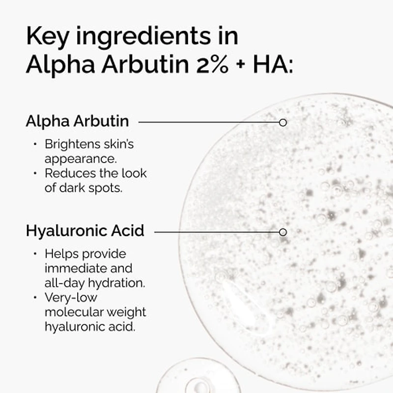 Alpha Arbutin 2% + Hyaluronic Acid for Hyperpigmentation
