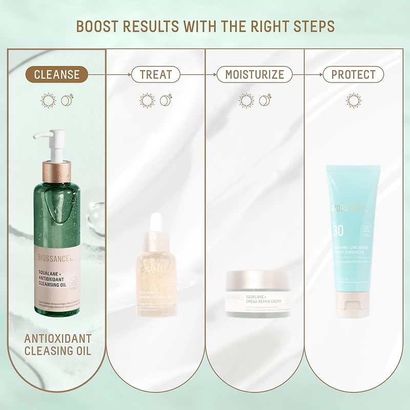 Huile nettoyante, démaquillante et antioxydante + squalane