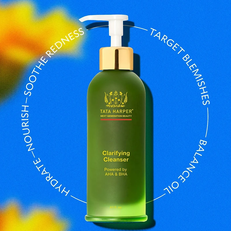 Nettoyant clarifiant avec BHA et AHA pour les pores, le contrôle du sébum et les rougeurs