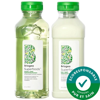 Superfoods Apple, Matcha + Kale Replenishing Shampoo + Conditioner Duo