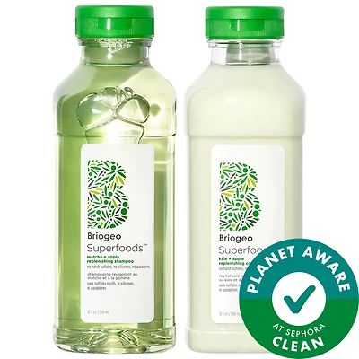 Superfoods Apple, Matcha + Kale Replenishing Shampoo + Conditioner Duo
