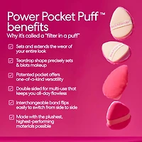 Houpette à poudre POWER POCKET PUFF™ à double face pour fixer et cuire.