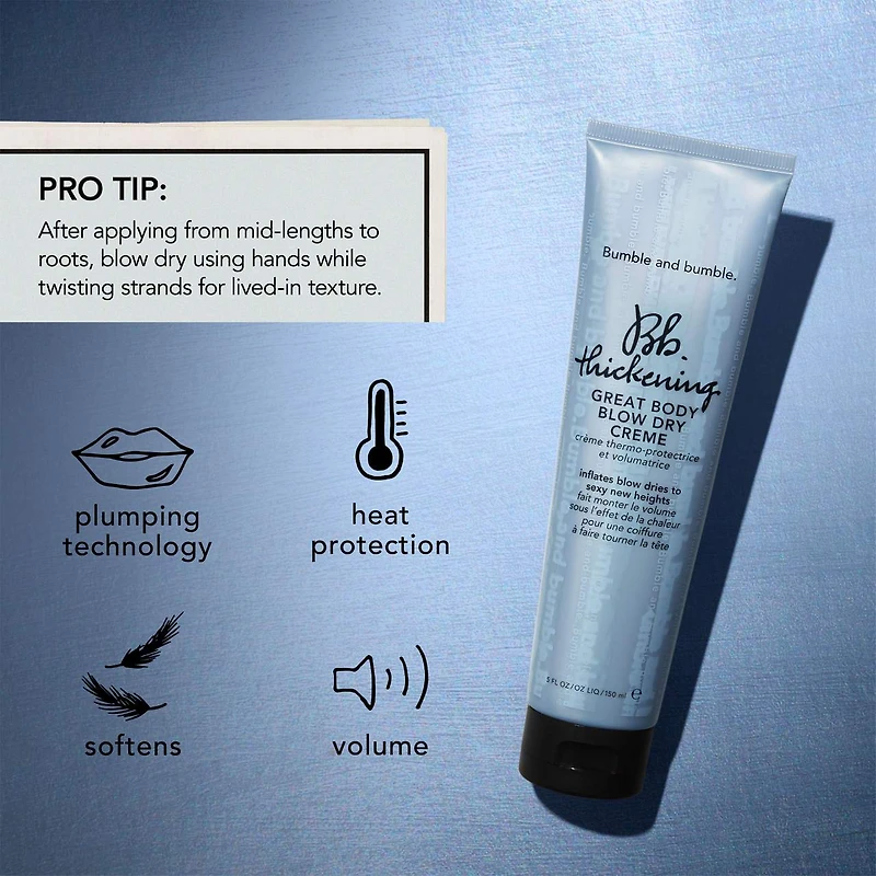 Crème volumisante et épaississante à utiliser avec le sèche-cheveux Great Body
