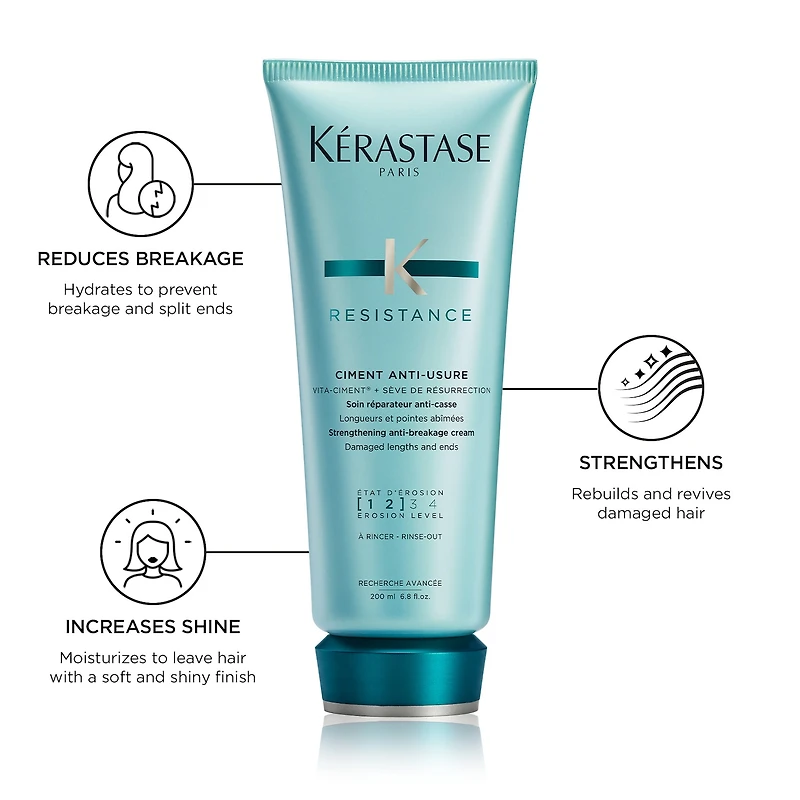 Revitalisant fortifiant pour cheveux abîmés par le coiffage à la chaleur Resistance