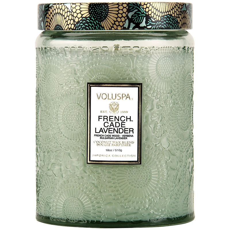 French Cade & Lavender Glass Jar Candle