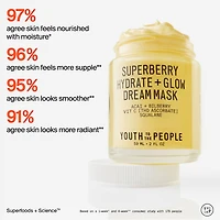 Crème de nuit et masque avec vitamine C Superberry Hydrate + Glow Dream