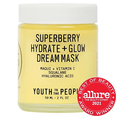 Crème de nuit et masque avec vitamine C Superberry Hydrate + Glow Dream