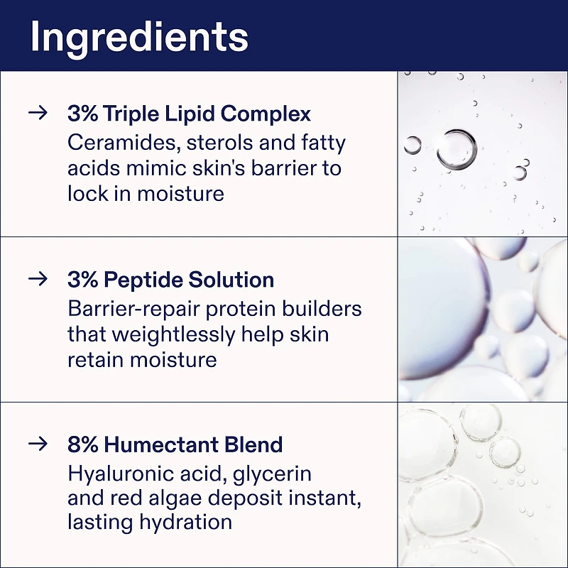 Triple Lipid-Peptide Cream Refillable Barrier Moisturizer with Ceramides