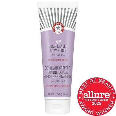 First Aid Beauty KP Bump Eraser Body Scrub with 10% AHA - Exfoliant for Keratosis Pilaris