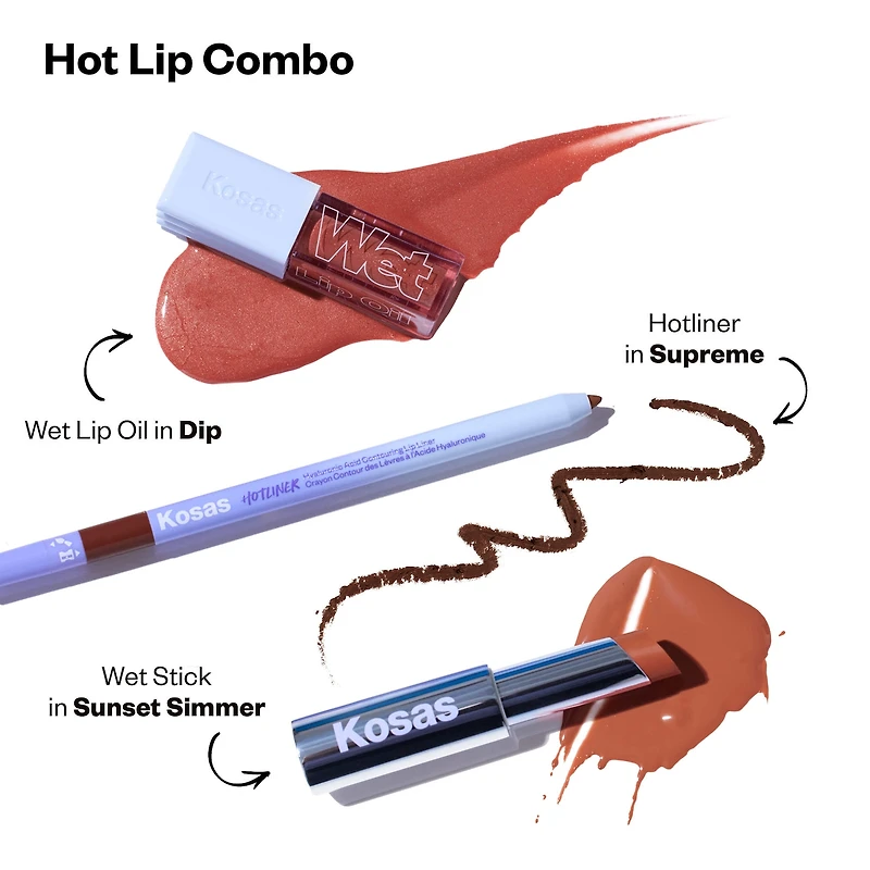 Brillant à lèvres et soin repulpant en huile avec peptides Wet Lip