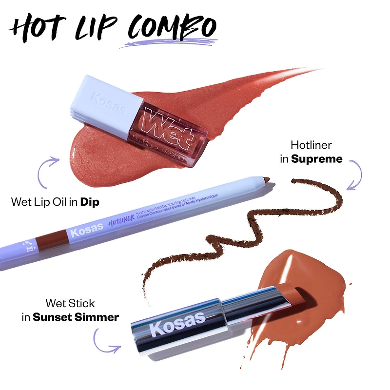Brillant à lèvres et soin repulpant en huile avec peptides Wet Lip